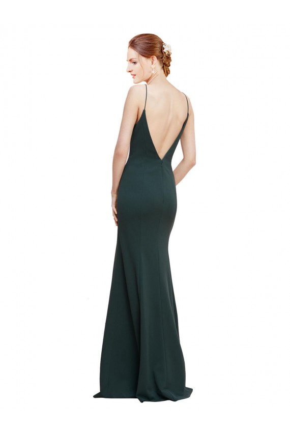 Sleeveless V-Neck Stretch Crepe Pink Long Formal Dress / Bridesmaid Dress Cardiff