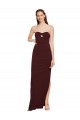 Sleeveless Strapless Stretch Crepe Burgundy Gold Long Formal Evening Gown / Prom Dress / Bridesmaid Dress Cardiff