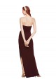 Sleeveless Strapless Stretch Crepe Burgundy Gold Long Formal Evening Gown / Prom Dress / Bridesmaid Dress Cardiff