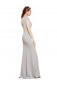 Sleeveless Boat Neck Stretch Crepe Dark Navy Long Formal Evening Gown / Prom Dress / Bridesmaid Dress Cardiff