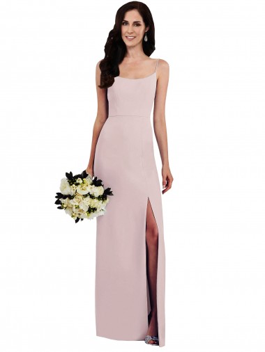 Sleeveless Spaghetti Straps Stretch Crepe Long Formal Evening Gown / Prom Dress / Bridesmaid Dress Cardiff