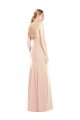 Sleeveless Bateau Neck Stretch Crepe Nude Long Semi Formal Evening Dress / Prom Dress / Bridesmaid Dress Cardiff