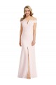 Sleeveless V-Neck Stretch Crepe Pink Long Bridesmaid Dress / Evening Dress Cardiff