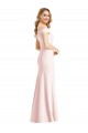 Sleeveless V-Neck Stretch Crepe Pink Long Bridesmaid Dress / Evening Dress Cardiff