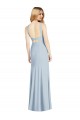 Sleeveless High Neck Stretch Crepe Light Sky Blue Long Formal Evening Gown / Bridesmaid Dress Cardiff