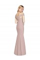 Sleeveless Off the Shoulder Stretch Crepe Dusty Pink Long Semi Formal Evening Dress / Prom Dress / Bridesmaid Dress Cardiff