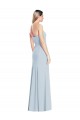 Sleeveless Strapless Stretch Crepe Light Sky Blue Trumpet Long Formal Dress / Bridesmaid Dress Cardiff