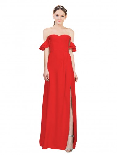 Sleeveless Sweetheart Stretch Crepe Red Long Formal Evening Gown / Prom Dress / Bridesmaid Dress Cardiff