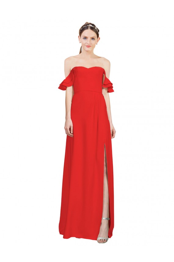 Sleeveless Sweetheart Stretch Crepe Red Long Formal Evening Gown / Prom Dress / Bridesmaid Dress Cardiff