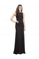 Sleeveless Bateau Neck Stretch Crepe Black Long Prom Dress / Bridesmaid Dress Cardiff