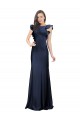 Sleeveless Bateau Neck Stretch Crepe Dark Navy Long Prom Dress / Bridesmaid Dress Cardiff
