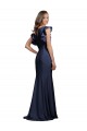 Sleeveless Bateau Neck Stretch Crepe Dark Navy Long Prom Dress / Bridesmaid Dress Cardiff