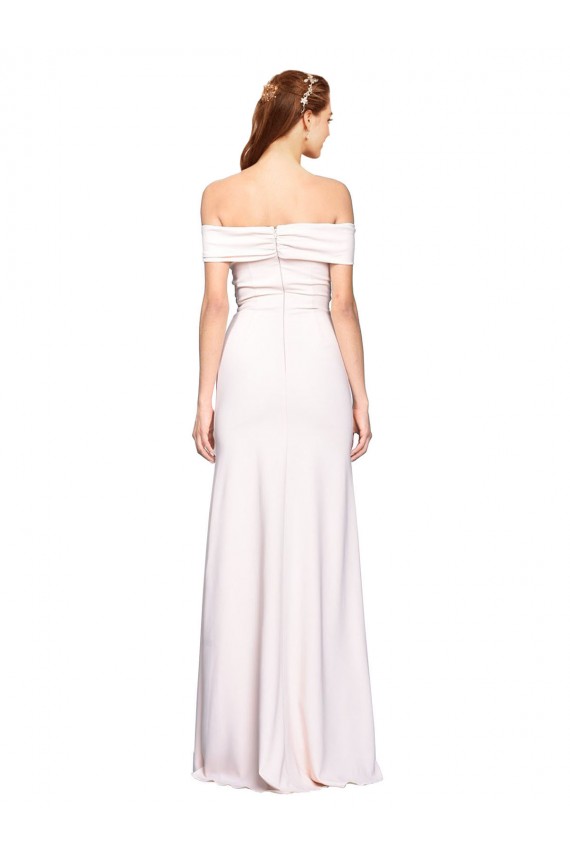 Sleeveless Off the Shoulder Stretch Crepe White Long Formal Dress / Bridesmaid Dress Cardiff