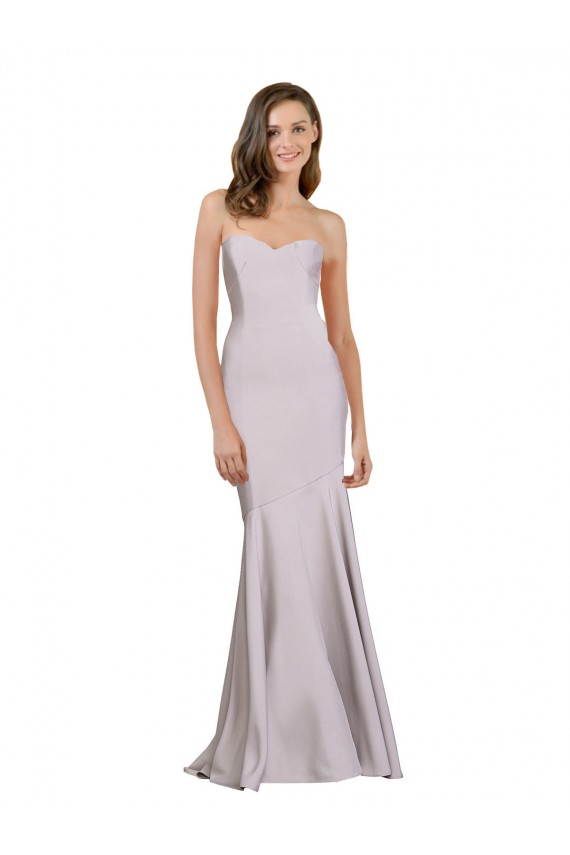 Sleeveless Strapless Stretch Crepe Arctic Lilac Long Prom Dress / Bridesmaid Dress Cardiff