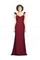Sleeveless Strapless Stretch Crepe Burgundy Long Prom Dress / Bridesmaid Dress Cardiff