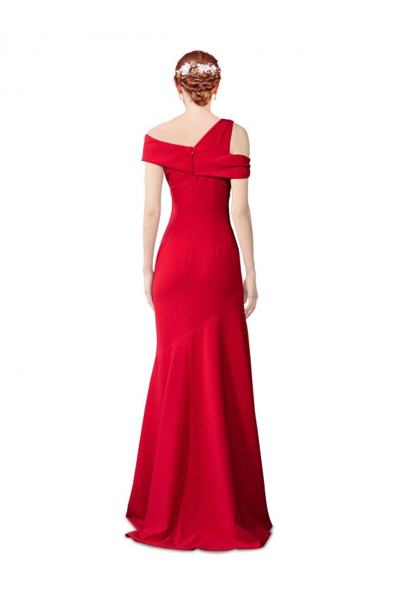 Sleeveless Stretch Crepe Red Long Formal Evening Gown / Prom Dress / Bridesmaid Dress Cardiff