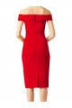 Sleeveless Off the Shoulder Stretch Crepe Red Cocktail Length Formal Evening Gown / Prom Dress / Bridesmaid Dress Cardiff
