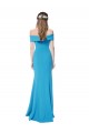 Sleeveless Off the Shoulder Stretch Crepe Peacock Blue Long Formal Dress / Bridesmaid Dress Cardiff