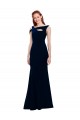 Sleeveless Off the Shoulder Stretch Crepe Dark Navy Long Formal Evening Gown / Prom Dress / Bridesmaid Dress Cardiff
