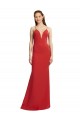 Sleeveless V-Neck Stretch Crepe Red Long Formal Evening Gown / Prom Dress / Bridesmaid Dress Cardiff