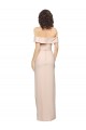 Sleeveless Off the Shoulder Stretch Crepe Nude Long Formal Evening Gown / Prom Dress / Bridesmaid Dress Cardiff