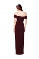 Sleeveless Off the Shoulder Stretch Crepe Burgundy Gold Long Formal Evening Gown / Prom Dress / Bridesmaid Dress Cardiff