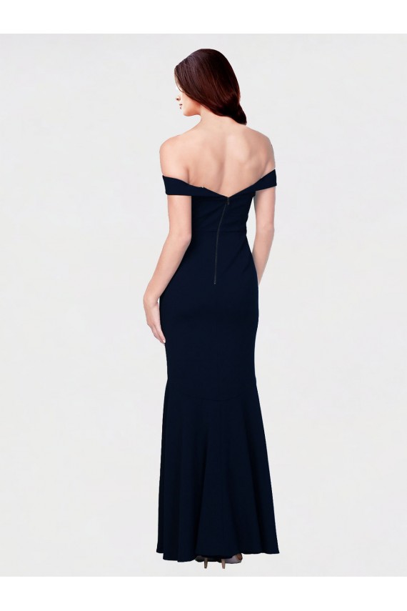 Sleeveless Off the Shoulder Stretch Crepe Ivory Long Formal Dress / Bridesmaid Dress Cardiff