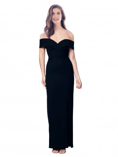 Sleeveless Sweetheart Stretch Crepe Black Long Formal Dress / Bridesmaid Dress Cardiff