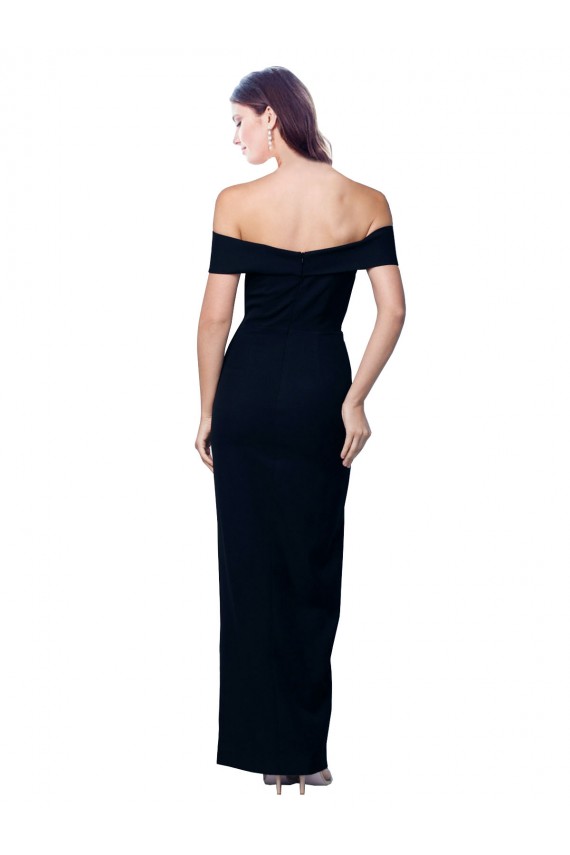 Sleeveless Sweetheart Stretch Crepe Black Long Formal Dress / Bridesmaid Dress Cardiff