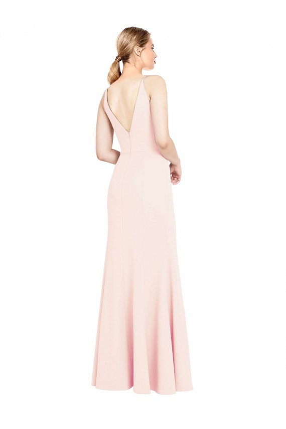 Sleeveless High Neck Stretch Crepe Pink Long Formal Evening Gown / Prom Dress / Bridesmaid Dress Cardiff