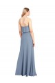 Sleeveless High Neck Stretch Crepe Smoke Blue Long Formal Dress / Bridesmaid Dress Cardiff