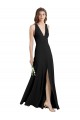 Sleeveless High Neck Stretch Crepe Black Sheath Long Formal Evening Gown / Prom Dress / Bridesmaid Dress Cardiff