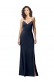 Sleeveless High Neck Stretch Crepe Dark Navy Long Formal Evening Gown / Prom Dress / Bridesmaid Dress Cardiff