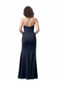 Sleeveless High Neck Stretch Crepe Dark Navy Long Formal Evening Gown / Prom Dress / Bridesmaid Dress Cardiff