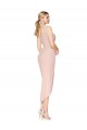 Sleeveless High Neck Stretch Crepe Mauve Knee Length High Low Evening Gown / Prom Dress / Bridesmaid Dress Cardiff