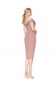 Sleeveless High Neck Stretch Crepe Dusty Pink Knee Length Black Tie Evening Gown / Prom Dress / Bridesmaid Dress Cardiff