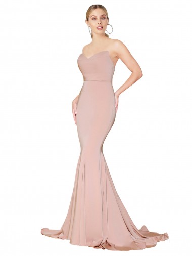 Sleeveless High Neck Stretch Crepe Mauve Long Formal Dress / Bridesmaid Dress Cardiff