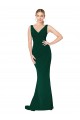 Sleeveless High Neck Stretch Crepe Midnight Green Long Formal Evening Gown / Prom Dress / Bridesmaid Dress Cardiff