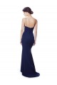 Sleeveless High Neck Stretch Crepe Navy Blue Long Formal Dress / Bridesmaid Dress Cardiff