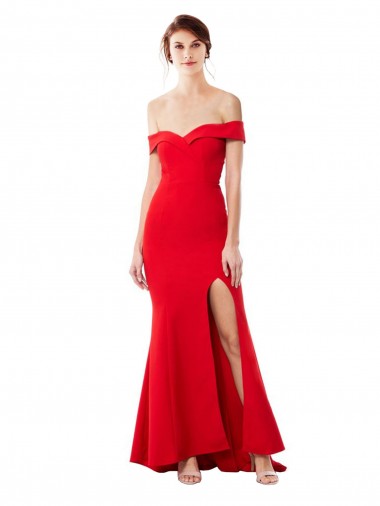 Sleeveless High Neck Stretch Crepe Red Long Formal Evening Dress / Prom Dress / Bridesmaid Dress Cardiff