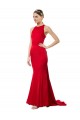 Sleeveless High Neck Stretch Crepe Red Long Formal Evening Gown / Bridesmaid Dress Cardiff