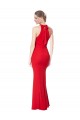 Sleeveless High Neck Stretch Crepe Red Long Prom Dress / Bridesmaid Dress Cardiff
