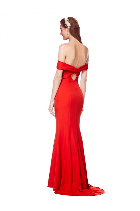 Sleeveless High Neck Stretch Crepe Red Long Bridesmaid Dress / Formal Dress Cardiff