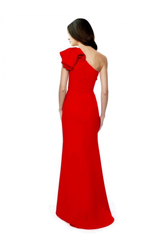 Sleeveless High Neck Stretch Crepe Red Long Formal Dress / Bridesmaid Dress Cardiff