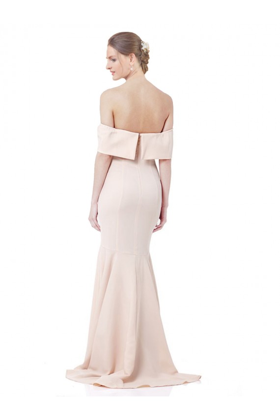 Sleeveless High Neck Stretch Crepe Nude Long Formal Evening Gown / Prom Dress / Bridesmaid Dress Cardiff