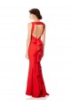 Sleeveless High Neck Stretch Crepe Red Long Bridesmaid Dress / Evening Gowns Cardiff
