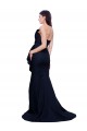 Sleeveless Strapless Stretch Crepe Dark Navy Sweep Train Semi Formal Evening Dress / Prom Dress / Bridesmaid Dress Cardiff