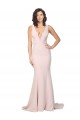 Sleeveless V-Neck Stretch Crepe Pink Sweep Train Black Tie Evening Gown / Prom Dress / Bridesmaid Dress Cardiff