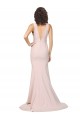 Sleeveless V-Neck Stretch Crepe Pink Sweep Train Black Tie Evening Gown / Prom Dress / Bridesmaid Dress Cardiff