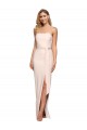 Sleeveless Strapless Stretch Crepe Nude Long Formal Evening Gown / Prom Dress / Bridesmaid Dress Cardiff